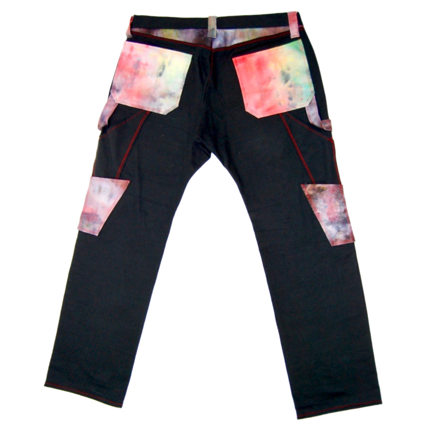 Tie Dye & Denim Carpenter Pants