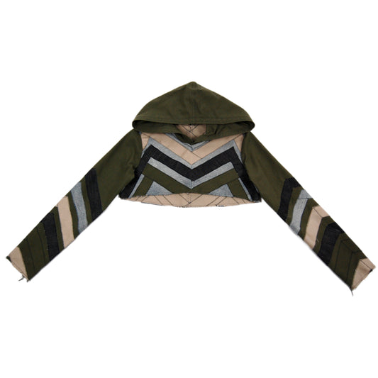 Patchwork Super Crop Hoodie