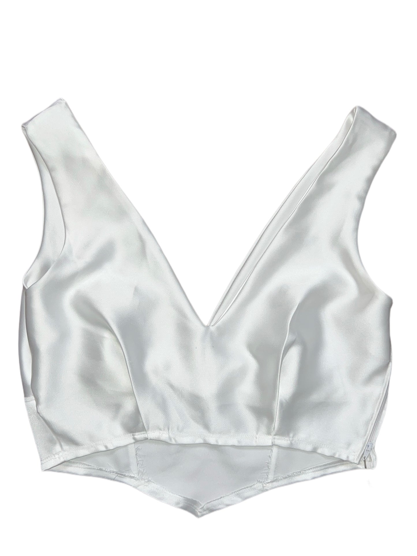 Silk V Neck Crop Top