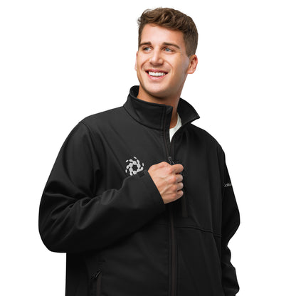 White Logo, Embroidered Soft Shell Jacket