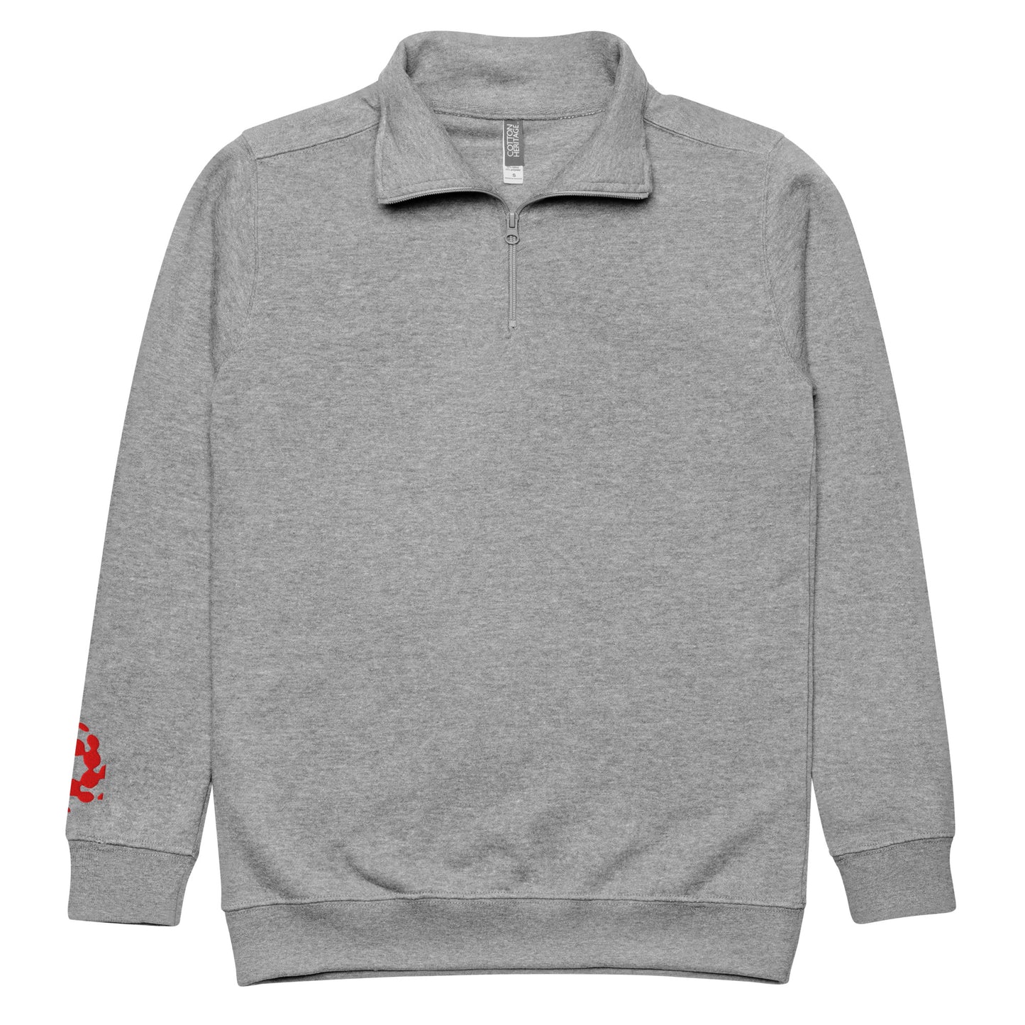 Red Embroidered Logo Fleece Pullover