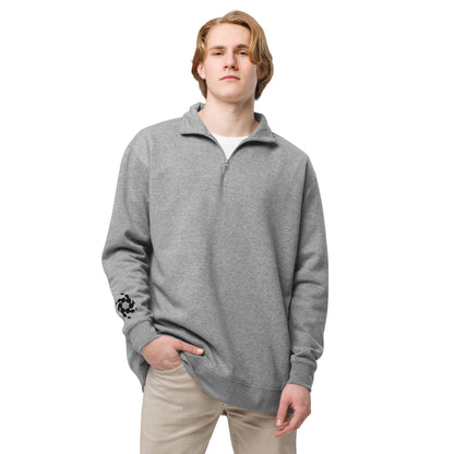 Black Embroidered Logo Fleece Pullover