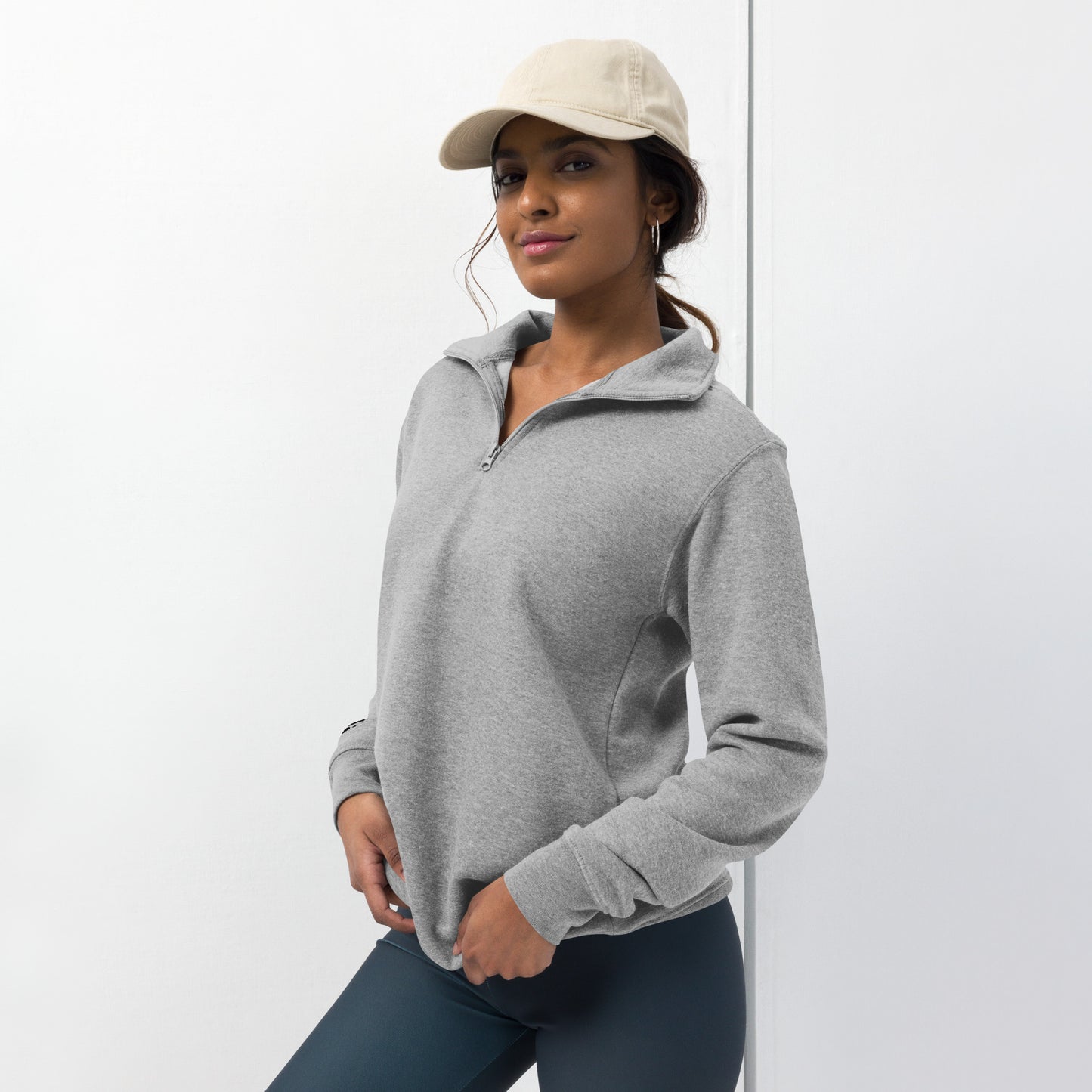 Black Embroidered Logo Fleece Pullover