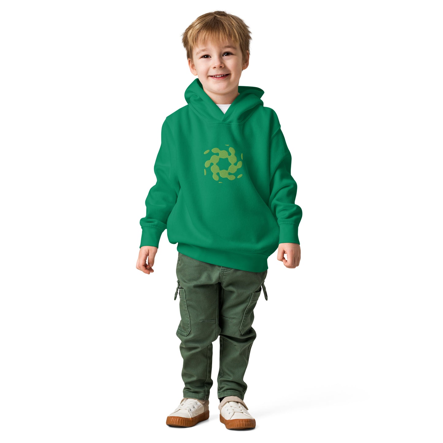 Youth Green Embroidered Hoodie