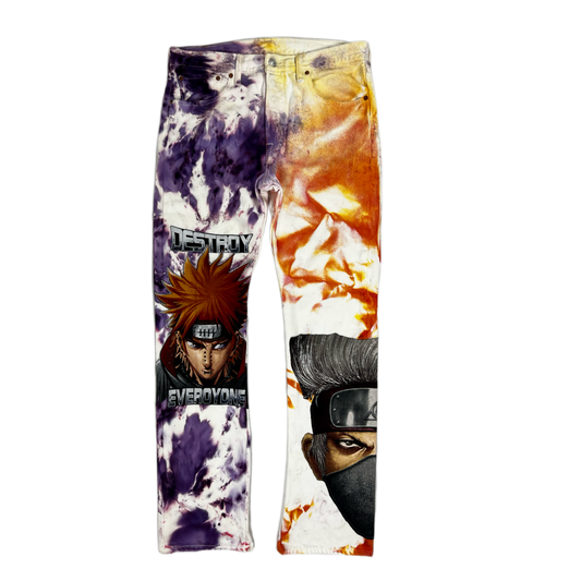 Ice Dyed Anime Jeans