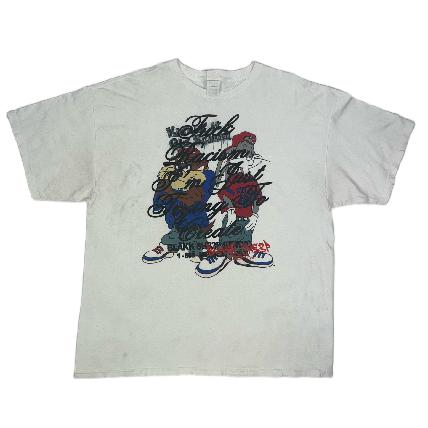 Vintage Screen Printed Loony Toons F Racism T-shirt